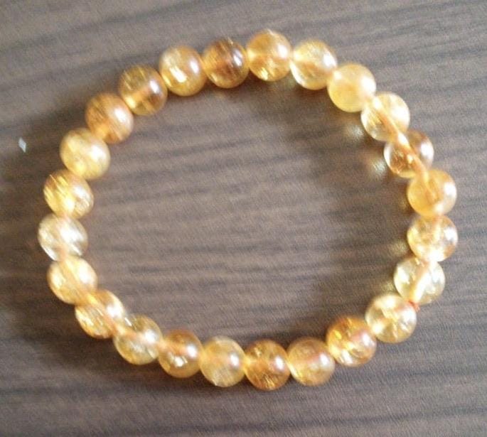 Certified Citrine 8 mm Faceted Bead Bracelet With Certificate
